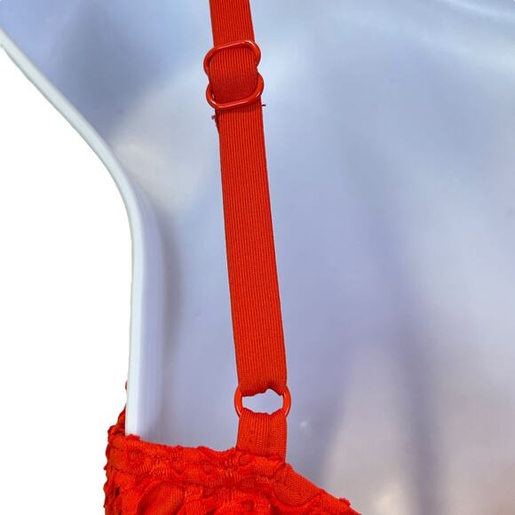 Carmen Marc Valvo Crochet One-Piece Swimsuit Persimmon C21515 Women's 10 NWT - Picture 9 of 12